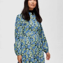 Selected Femme Jurk "Jana" Lichtblauw -Exporteren Mooie Look Winkel selected femme jurk jana lichtblauw 4