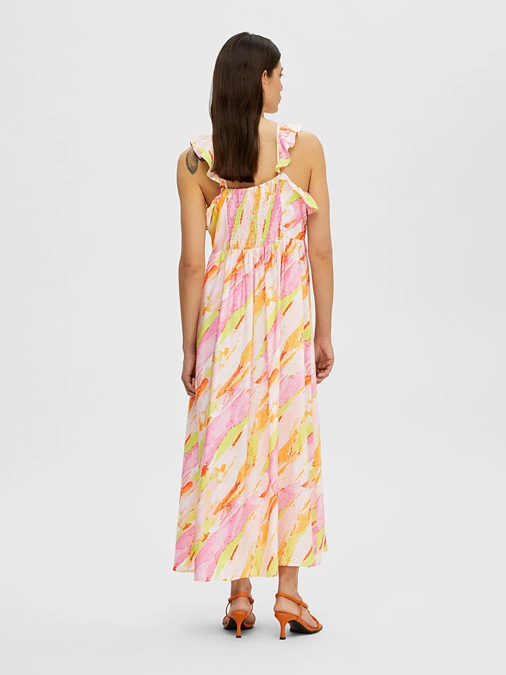 Selected Femme Jurk Lichtroze/geel 4 Selected Femme Jurk Lichtroze/geel - Afbeelding 4