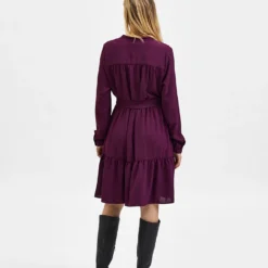 Selected Femme Jurk "Mivia" Pruimkleurig -Exporteren Mooie Look Winkel selected femme jurk mivia pruimkleurig 3