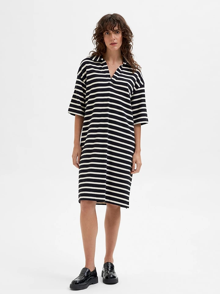 Selected Femme Jurk "Tala" Zwart/wit 2 Selected Femme Jurk "Tala" Zwart/wit - Afbeelding 2