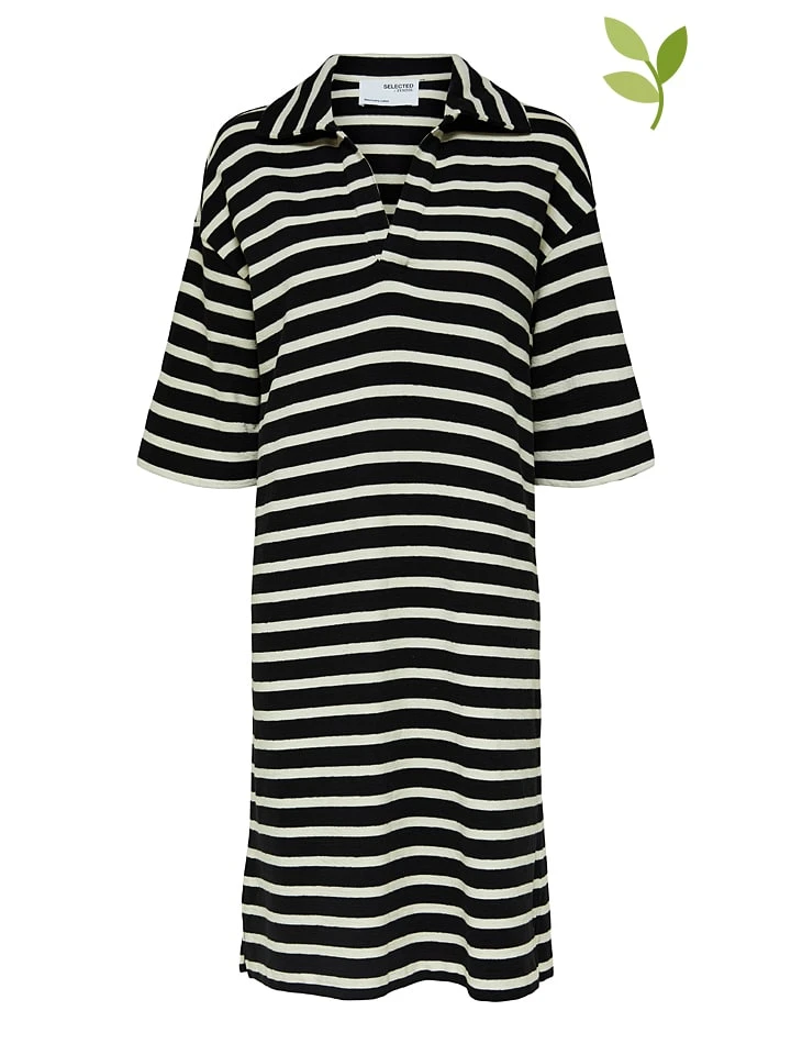 Selected Femme Jurk "Tala" Zwart/wit 1 Selected Femme Jurk "Tala" Zwart/wit