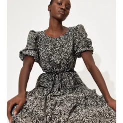 Selected Femme Jurk "Viole" Zwart/crème -Exporteren Mooie Look Winkel selected femme jurk viole zwart creme 2