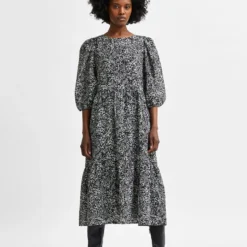 Selected Femme Jurk "Viole" Zwart/crème