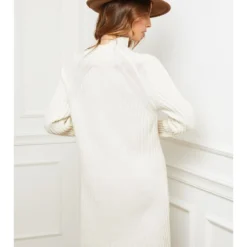 Gebreide Jurk "Bissal" Wit -Exporteren Mooie Look Winkel so cachemire gebreide jurk bissal wit 2