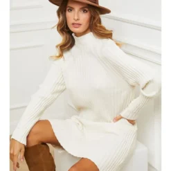 Gebreide Jurk "Bissal" Wit