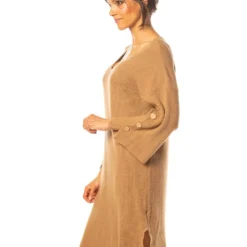 Gebreide Jurk "Cleo" Lichtbruin -Exporteren Mooie Look Winkel so cachemire gebreide jurk cleo lichtbruin 2