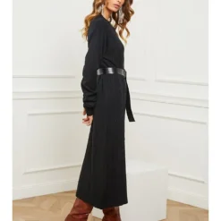 Gebreide Jurk "Cubis" Zwart -Exporteren Mooie Look Winkel so cachemire gebreide jurk cubis zwart 2