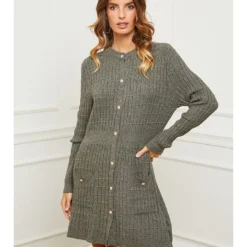 Gebreide Jurk "Duviella" Olijfgroen