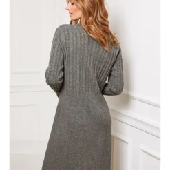 Gebreide Jurk "Fanola" Kaki -Exporteren Mooie Look Winkel so cachemire gebreide jurk fanola kaki 2