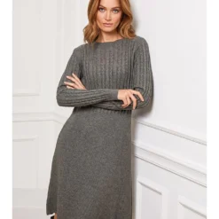 Gebreide Jurk "Fanola" Kaki