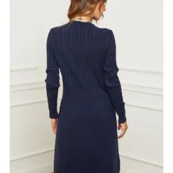 Gebreide Jurk "Garcy" Blauw -Exporteren Mooie Look Winkel so cachemire gebreide jurk garcy blauw 2