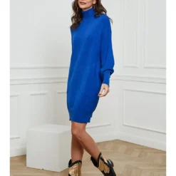 Gebreide Jurk "Tivoli" Blauw -Exporteren Mooie Look Winkel so cachemire gebreide jurk tivoli blauw 4