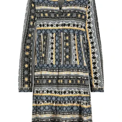 SUBLEVEL Jurk Beige/zwart/blauw