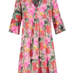 SUBLEVEL Jurk Lichtroze/rood/groen