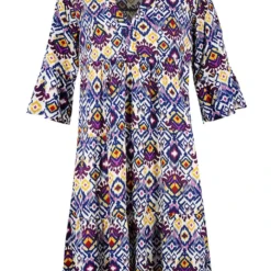 SUBLEVEL Jurk Paars/blauw/crème