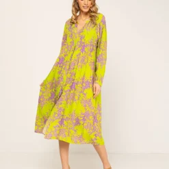 Jurk Geel/paars -Exporteren Mooie Look Winkel tantra jurk geel paars 3