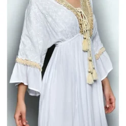 Jurk Crème/wit -Exporteren Mooie Look Winkel tarifa jurk creme wit 2