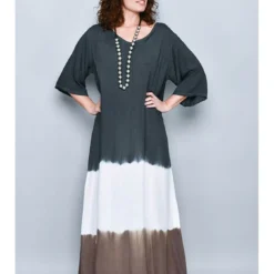 Jurk Wit/zwart/bruin