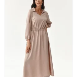 Lyocell Jurk Beige -Exporteren Mooie Look Winkel tatuum lyocell jurk beige 2