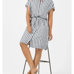 TIMEZONE Jurk Grijs/wit -Exporteren Mooie Look Winkel timezone jurk grijs wit 4