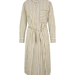 Tom Tailor Jurk Crème/olijfgroen