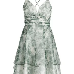 Vera Mont Jurk Crème/groen/meerkleurig