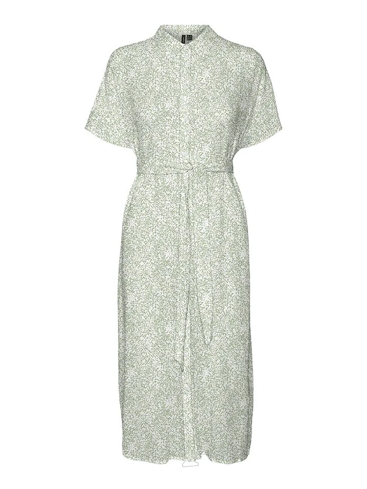 Vero Moda Jurk "Menny" Groen/crème 1 Vero Moda Jurk "Menny" Groen/crème