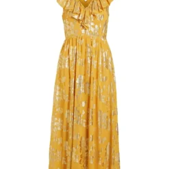 Vila Jurk "Jaya" Geel/goudkleurig