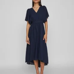 Vila Jurk "Mirage" Donkerblauw -Exporteren Mooie Look Winkel vila jurk mirage donkerblauw 2