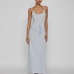 Vila Jurk "Mooney" Lichtblauw/wit -Exporteren Mooie Look Winkel vila jurk mooney lichtblauw wit 2