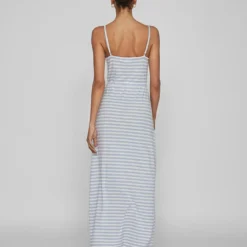 Vila Jurk "Mooney" Lichtblauw/wit -Exporteren Mooie Look Winkel vila jurk mooney lichtblauw wit 3