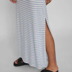 Vila Jurk "Mooney" Lichtblauw/wit -Exporteren Mooie Look Winkel vila jurk mooney lichtblauw wit 5