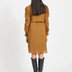 Vila Jurk "Mylta" Lichtbruin -Exporteren Mooie Look Winkel vila jurk mylta lichtbruin 4