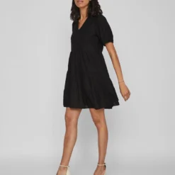 Vila Jurk "Prisilla" Zwart -Exporteren Mooie Look Winkel vila jurk prisilla zwart 5