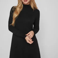 Vila Jurk "Vicomfy" Zwart -Exporteren Mooie Look Winkel vila jurk vicomfy zwart 5