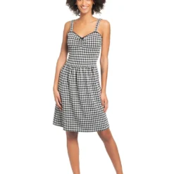 Jurk "Vichy Summer" Wit/zwart