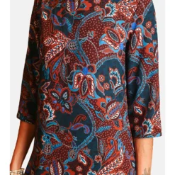 Jurk Bordeaux/blauw -Exporteren Mooie Look Winkel william de faye jurk bordeaux blauw 2