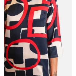 Jurk Rood/crème/donkerblauw -Exporteren Mooie Look Winkel william de faye jurk rood creme donkerblauw 2