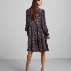 Y.A.S Jurk "Adira" Zwart/paars -Exporteren Mooie Look Winkel y a s jurk adira zwart paars 3