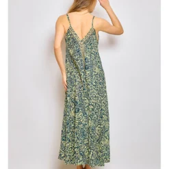 Jurk Beige/donkerblauw -Exporteren Mooie Look Winkel yyds jurk beige donkerblauw 2