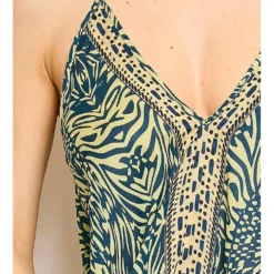 Jurk Beige/donkerblauw -Exporteren Mooie Look Winkel yyds jurk beige donkerblauw 3